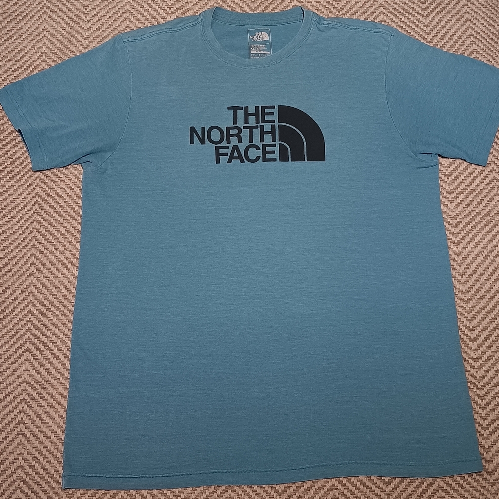 THE NORTH FACE  Blue / Black Logo Short Sleeve Crew Neck  T Shirt Mens SZ XL